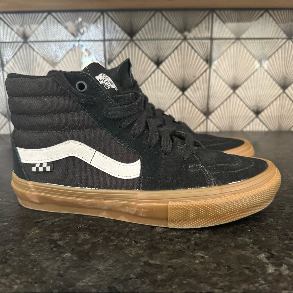 Black High-Top Sneakers with Gum Sole
